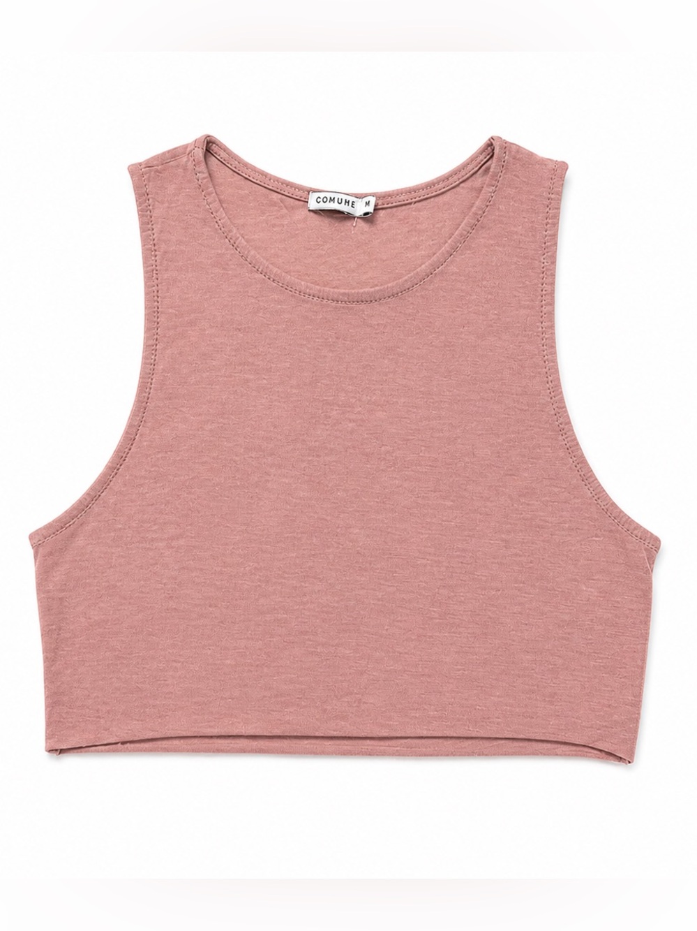 Comune Basic Cropped Tank Top Womens Medium Pink Minimalist Sleeveless Casual